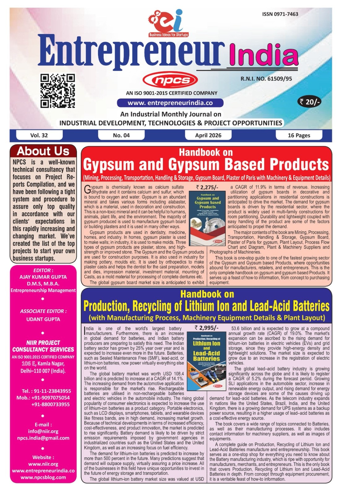 April 2026 Entrepreneur India Monthly Magazine